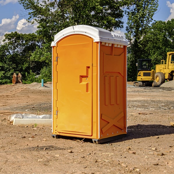 how often are the portable restrooms cleaned and serviced during a rental period in Falls KS